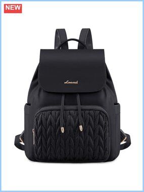 Mini Quilted Backpack Purse Lightweight Water-Resistant Polyester Daily Travel